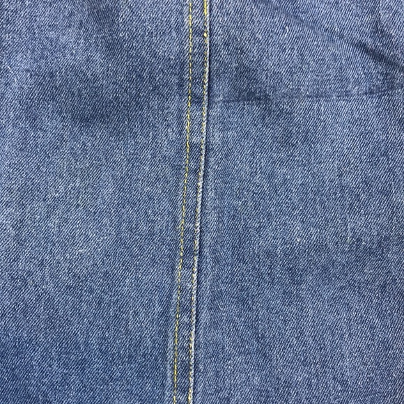 Hopscotch 80s Vintage Denim Jeans Plaid Collar Button One Piece - Picture 12 of 12